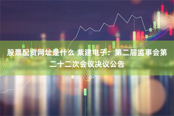 股票配资网址是什么 紫建电子：第二届监事会第二十二次会议决议公告